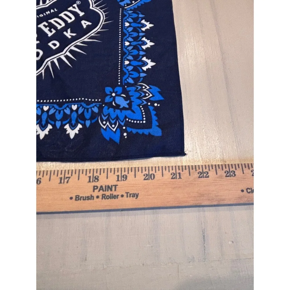 Deep Eddy Vodka Bandana Navy Blue Paisley Austin Original Austin Texas 21x21